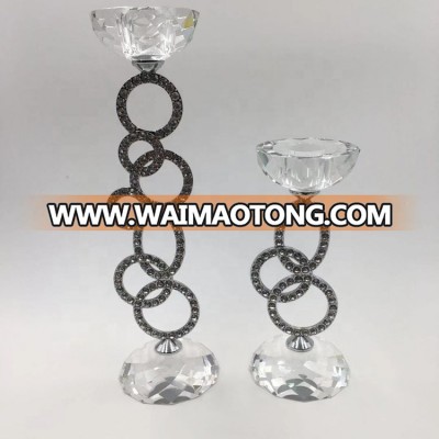 matel desgin crystal candle holder crystal candlestick