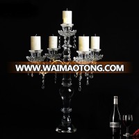 5-arm crystal candlestick metal candlestick wedding table decoration