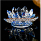 Exquisite Lotus Flower Shaped Crystal Candle Holder For Wedding Decoration